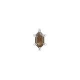 OH HELL YES! - HEX CUT SMOKEY QUARTZ - THREADLESS END piercing-zone.com