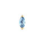 Zuri 14K Gold Threadless End with Marquise London Blue Topaz – Front View