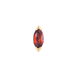 Zuri Threadless End with Marquise Garnet in 14K Yellow Gold – Front View