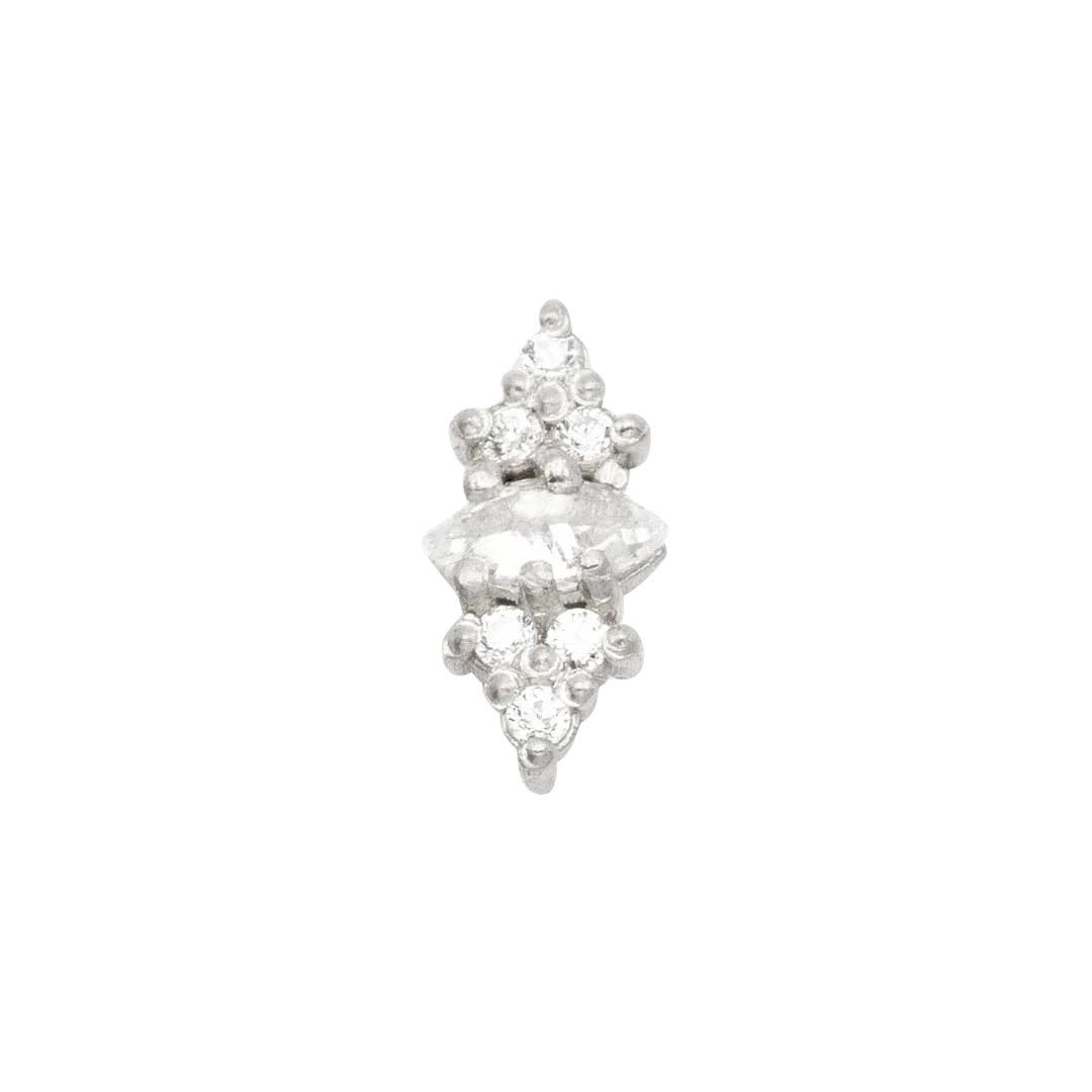 Mimosa – Marquise Birthstone & Diamond – 14K Gold Threadless End