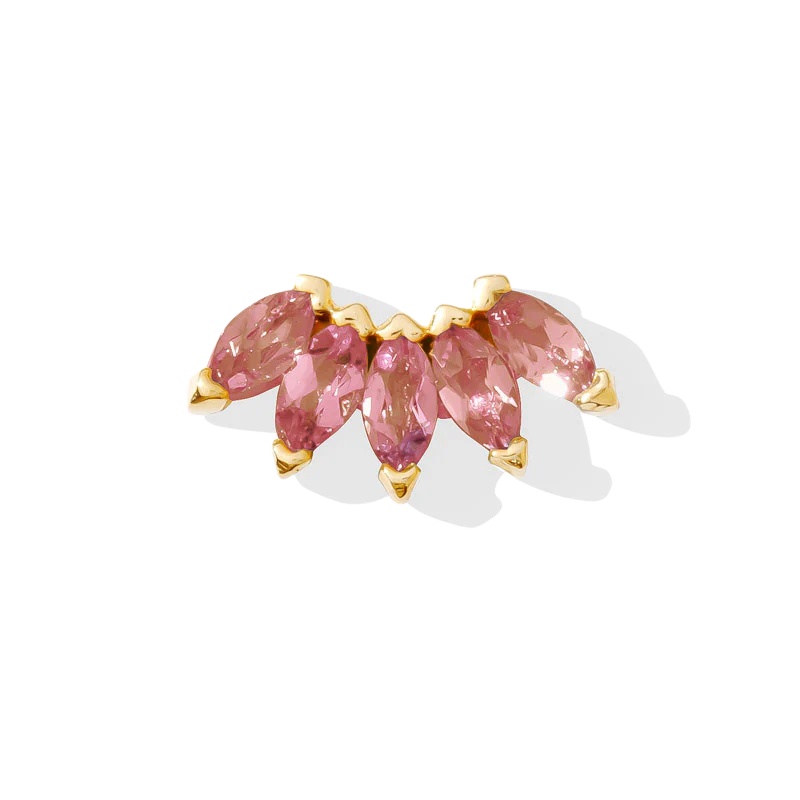 Bella – Marquise Birthstone Fan – 14K Gold Threadless End