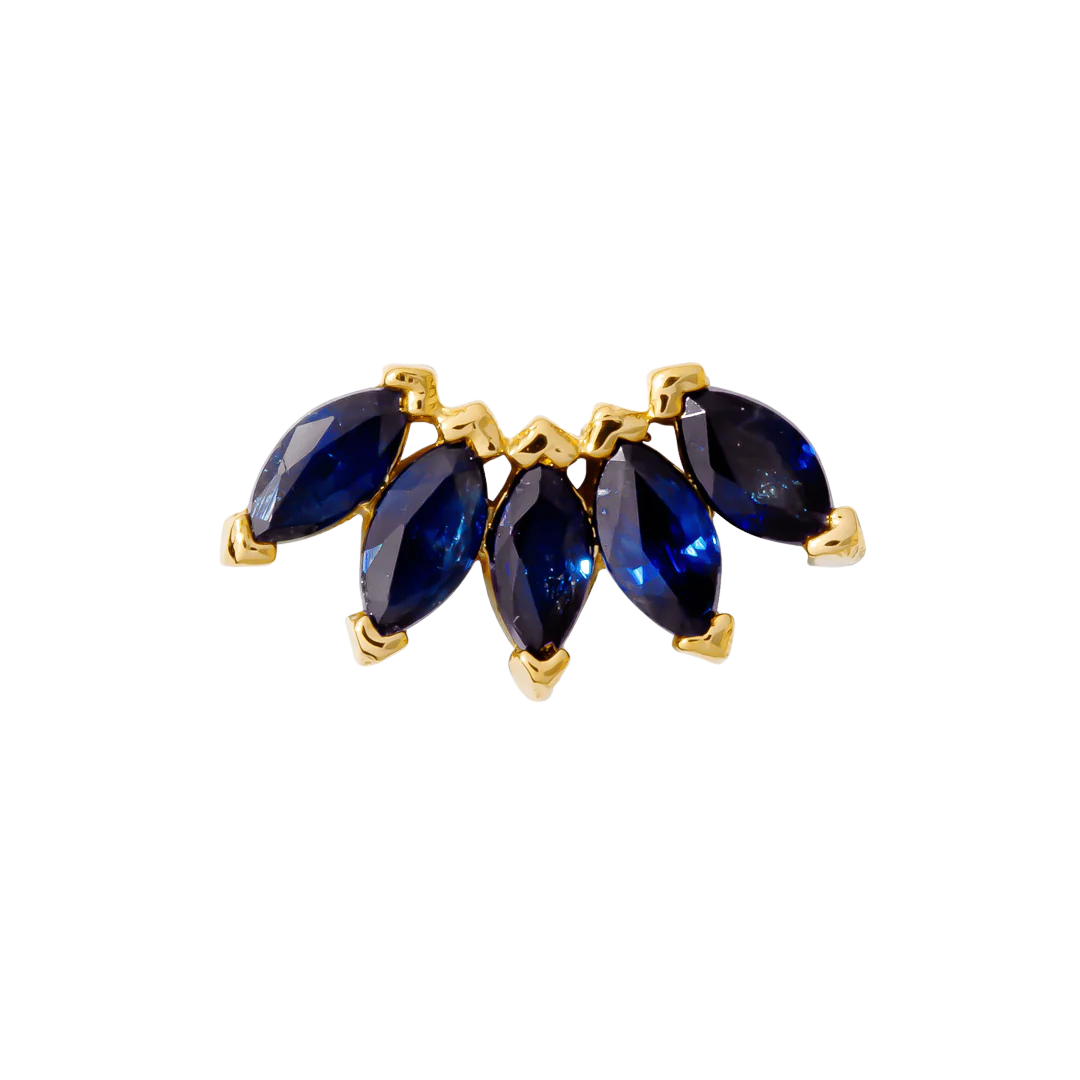Bella – Marquise Birthstone Fan – 14K Gold Threadless End