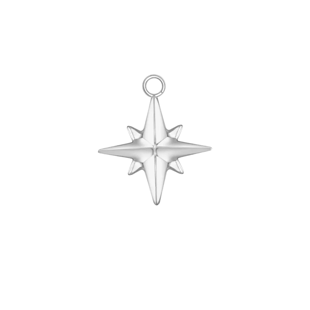 Accented Shining Star – 14K & 18K Gold Charm - piercing - zone.com