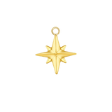 Accented Shining Star – 14K & 18K Gold Charm - piercing - zone.com