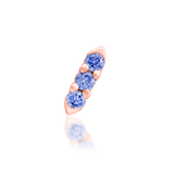 Adea – Delicate Tanzanite Trio – 14K Gold Threadless End - piercing - zone.com