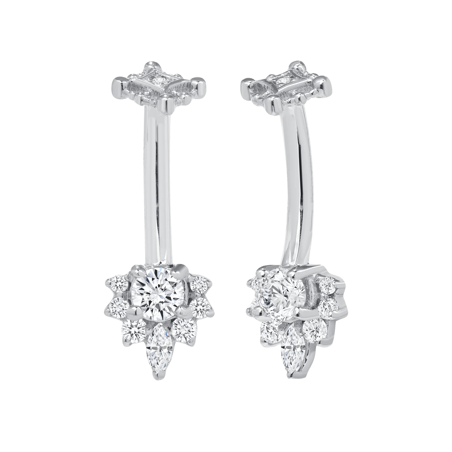 Adelina – 14K Gold Curved Barbell for Navel Piercing - piercing - zone.com