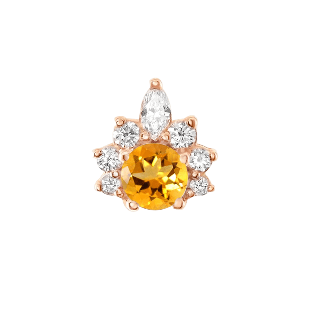 Adelina – 14K/18K Gold Multi - Stone Threadless End - piercing - zone.com