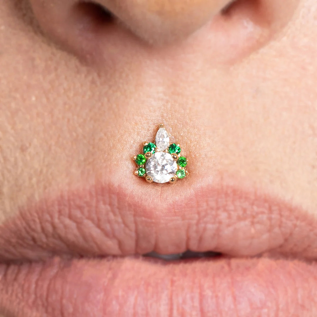 Adelina – 14K/18K Gold Multi-Stone Threadless End