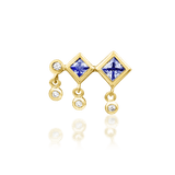 Adimu – Tanzanite & CZ Geometric Cluster – 14K Gold Threadless End - piercing - zone.com