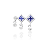 Adimu – Tanzanite & CZ Geometric Cluster – 14K Gold Threadless End - piercing - zone.com