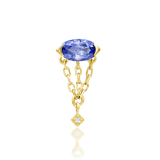 Akina – Tanzanite & CZ Balanced Cluster – 14K Gold Threadless End - piercing - zone.com