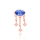 Amidah – Tanzanite & CZ Vertical Cluster – 14K Gold Threadless End - piercing - zone.com