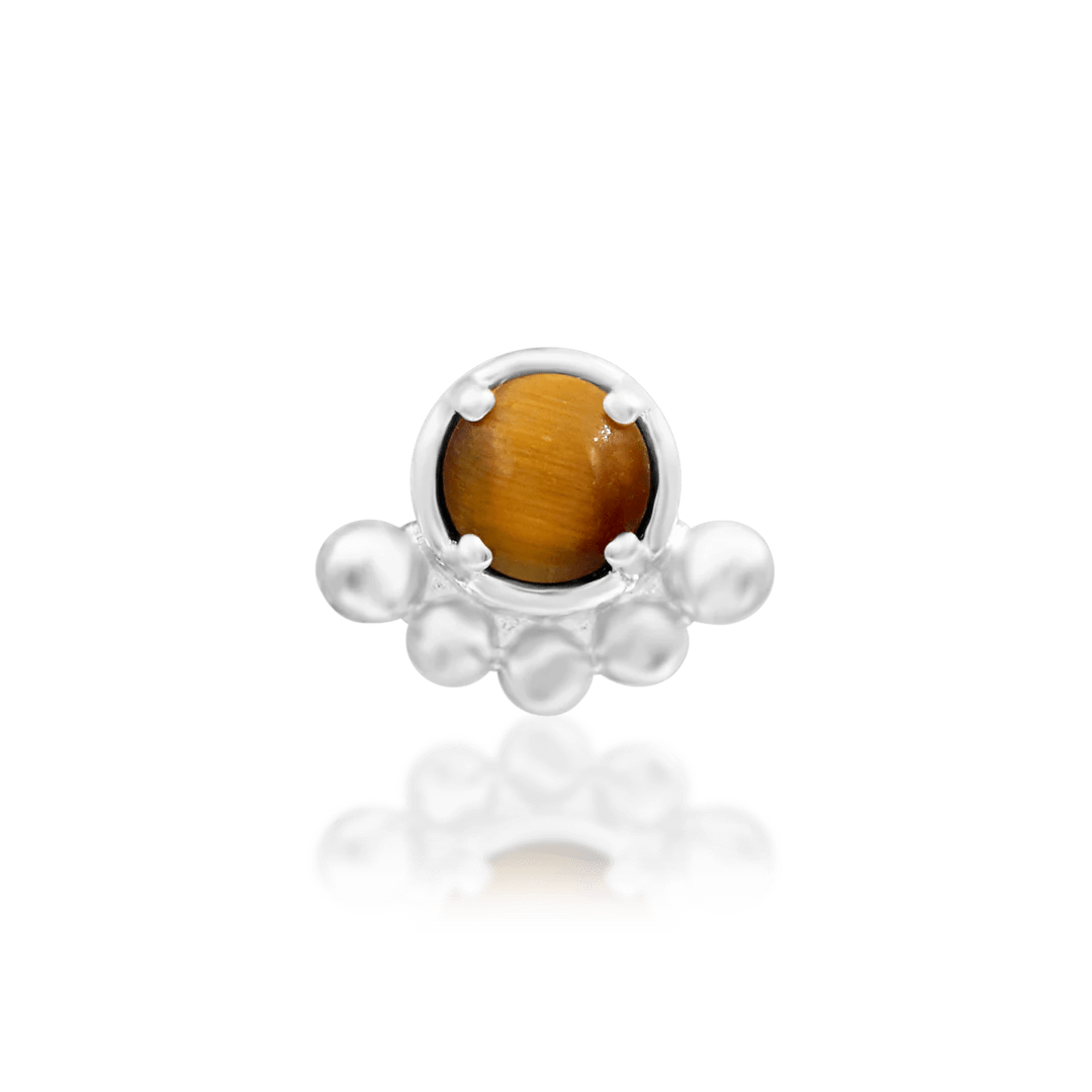 Anele – 14K Gold Tiger Eye Threadless End - piercing - zone.com