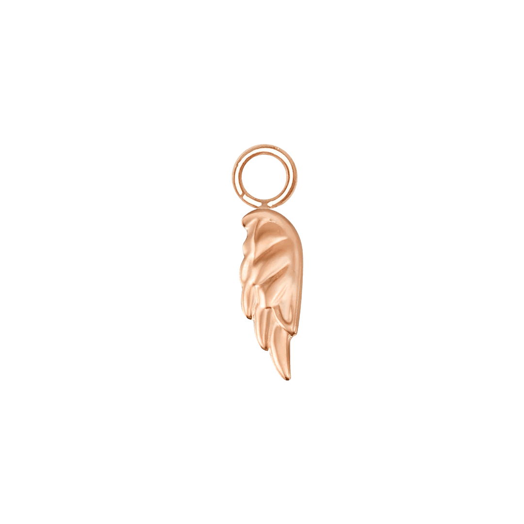 Angel Wing – 14K & 18K Gold Charm - piercing - zone.com
