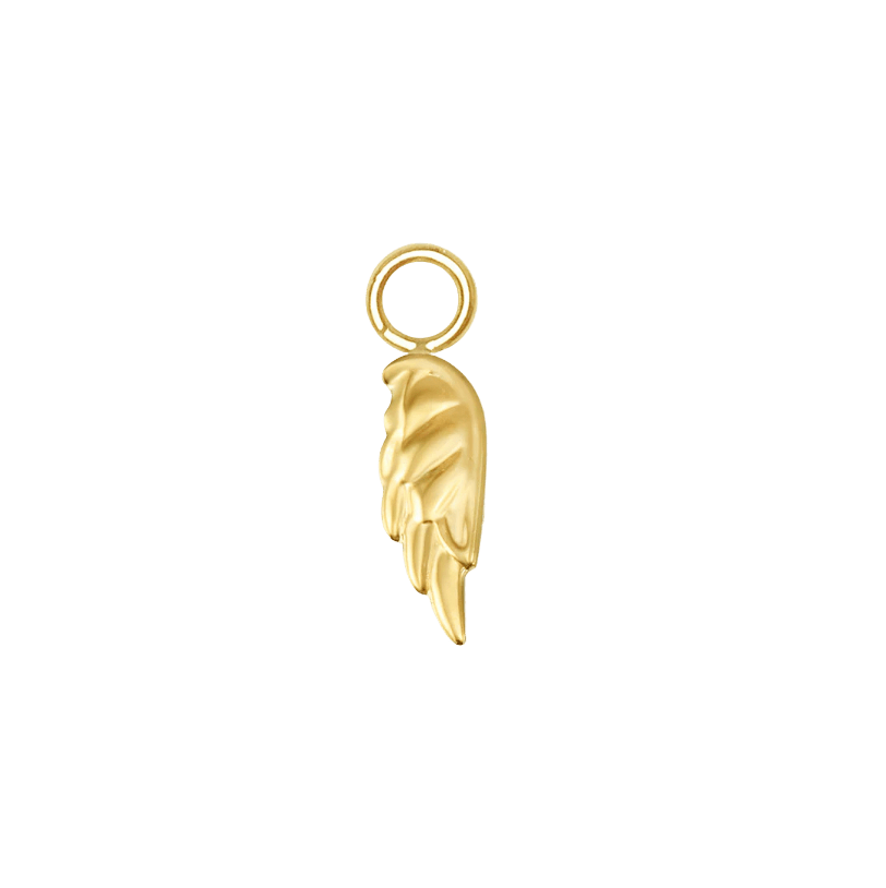 Angel Wing – 14K & 18K Gold Charm - piercing - zone.com