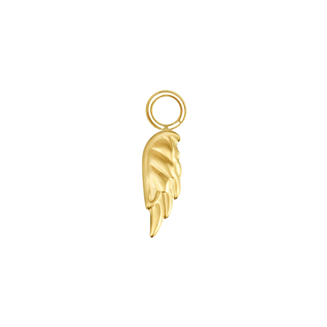 Angel Wing – 14K & 18K Gold Charm - piercing - zone.com