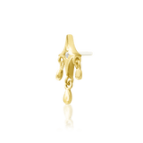 Antoinette – White CZ Accent – 14K Gold Threadless End - piercing - zone.com
