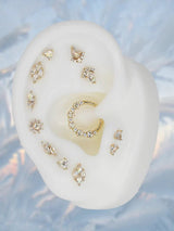 Ariana - Rainbow Moonstone - 14K Gold Clicker - piercing - zone.com