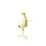 Artemis – Opal Pear Beaded – 14K Gold Threadless End - piercing - zone.com