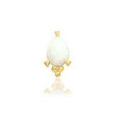 Artemis – Opal Pear Beaded – 14K Gold Threadless End - piercing - zone.com