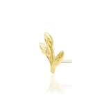 Ashe – Mini Leaf Sprig – 14K Gold Threadless End - piercing - zone.com