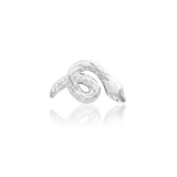 Asmodeus – Serpent Spiral with CZ Eyes – 14K Gold Threadless End - piercing - zone.com