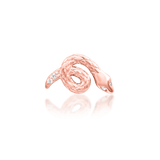 Asmodeus – Serpent Spiral with CZ Eyes – 14K Gold Threadless End - piercing - zone.com