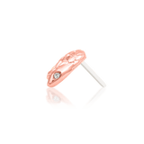 Asmodeus – Serpent Spiral with CZ Eyes – 14K Gold Threadless End - piercing - zone.com