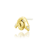 Asmodeus – Serpent Spiral with CZ Eyes – 14K Gold Threadless End - piercing - zone.com