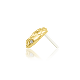 Asmodeus – Serpent Spiral with CZ Eyes – 14K Gold Threadless End - piercing - zone.com