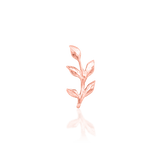Aspen – Textured Leaf Sprig – 14K Gold Threadless End - piercing - zone.com