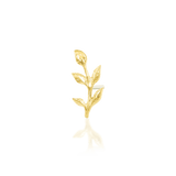 Aspen – Textured Leaf Sprig – 14K Gold Threadless End - piercing - zone.com