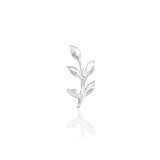 Aspen – Textured Leaf Sprig – 14K Gold Threadless End - piercing - zone.com