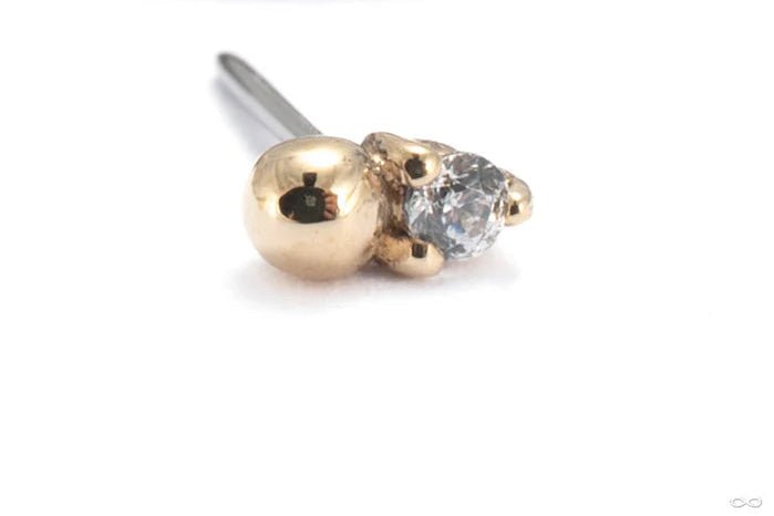 Babe – CZ Dot – 14K Gold Threadless End - piercing - zone.com