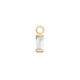 Baguette – 14K & 18K Gold Gemstone Charm - piercing - zone.com