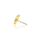 Bay Leaf – Sculpted Single Leaf – 14K Gold Threadless End - piercing - zone.com