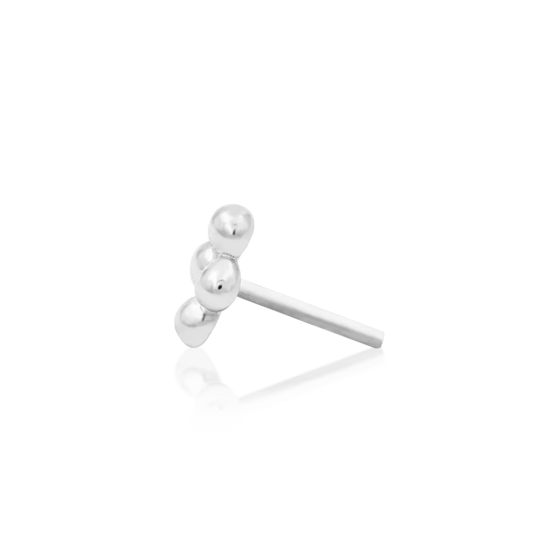 Beaded Diamond – Textured Gold Cluster – 14K Gold Threadless End - piercing - zone.com