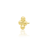 Beaded Diamond – Textured Gold Cluster – 14K Gold Threadless End - piercing - zone.com