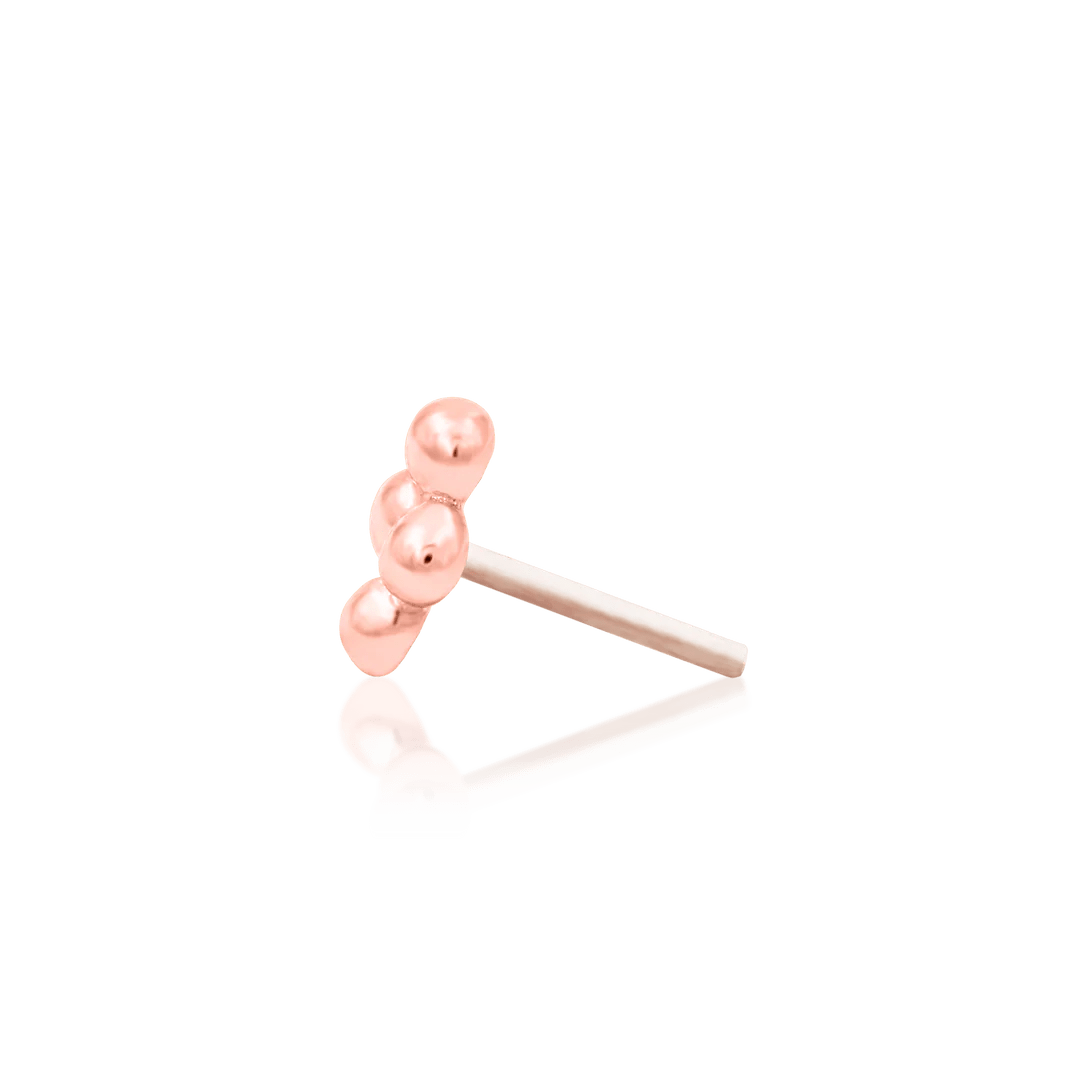 Beaded Diamond – Textured Gold Cluster – 14K Gold Threadless End - piercing - zone.com