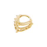 Beaded Warrior – Vermeil Stacked Bead – Sterling Clicker Ring - piercing - zone.com