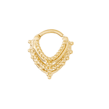 Beaded Warrior – Vermeil Stacked Bead – Sterling Clicker Ring - piercing - zone.com