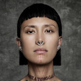 Beaded Warrior – Vermeil Stacked Bead – Sterling Clicker Ring - piercing - zone.com
