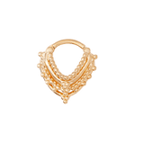 Beaded Warrior – Vermeil Stacked Bead – Sterling Clicker Ring - piercing - zone.com