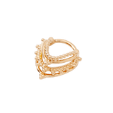 Beaded Warrior – Vermeil Stacked Bead – Sterling Clicker Ring - piercing - zone.com