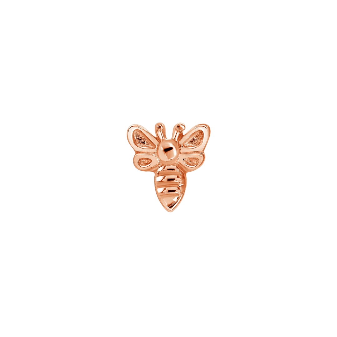 Bee – 14K Gold Threadless & Threaded End - piercing - zone.com