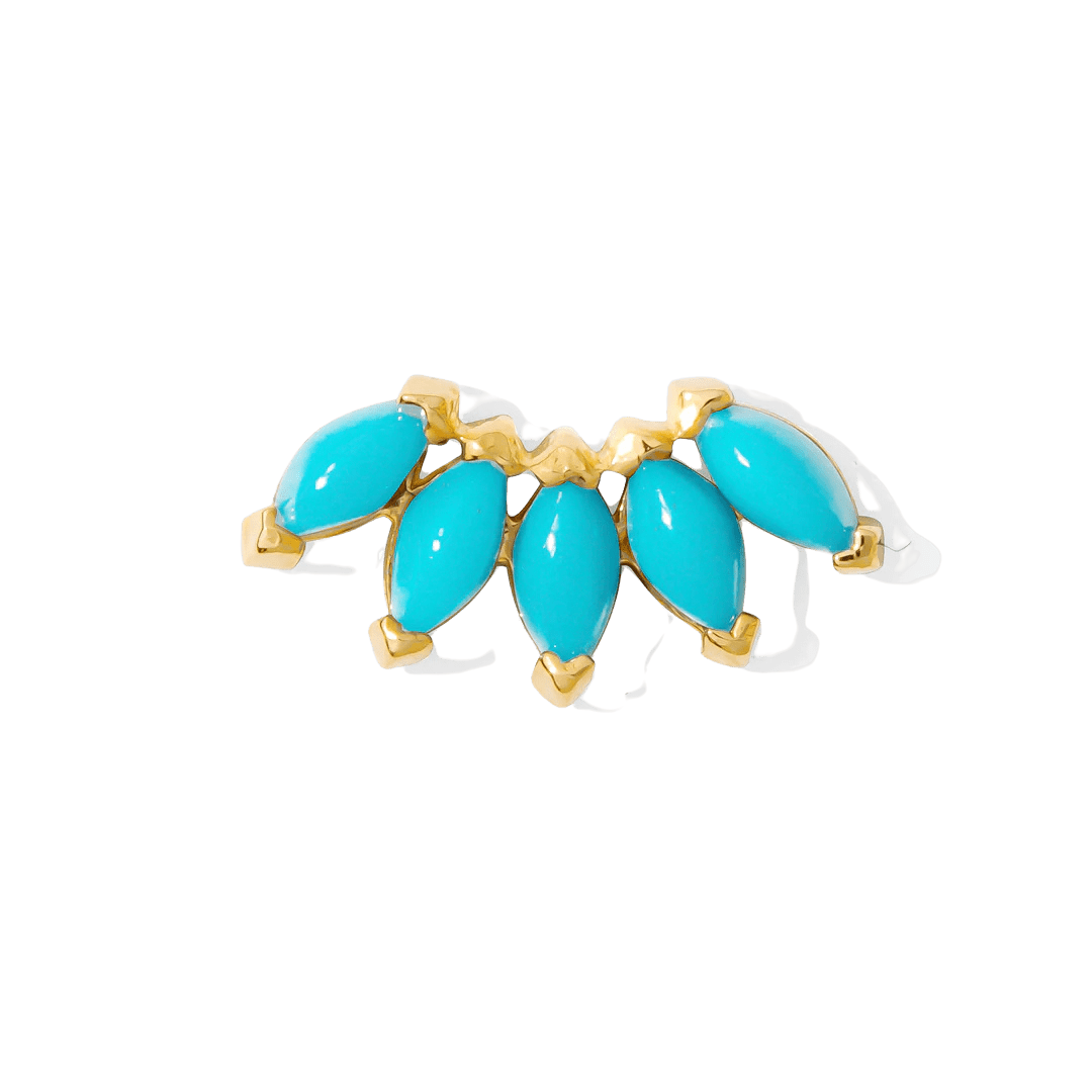 Bella – 14K Gold Five - Stone Marquise Threadless End - piercing - zone.com