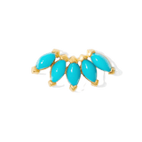 Bella – 14K Gold Five - Stone Marquise Threadless End - piercing - zone.com