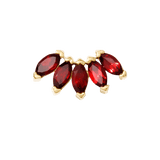 Bella – 14K Gold Five - Stone Marquise Threadless End - piercing - zone.com