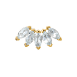 Bella – 14K Gold Five - Stone Marquise Threadless End - piercing - zone.com
