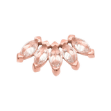 Bella – 14K Gold Five - Stone Marquise Threadless End - piercing - zone.com